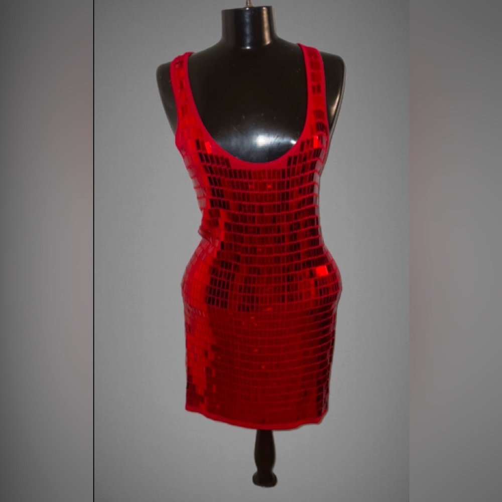 Red Sequined Dress